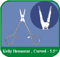 Kelly Hemostat , Curved